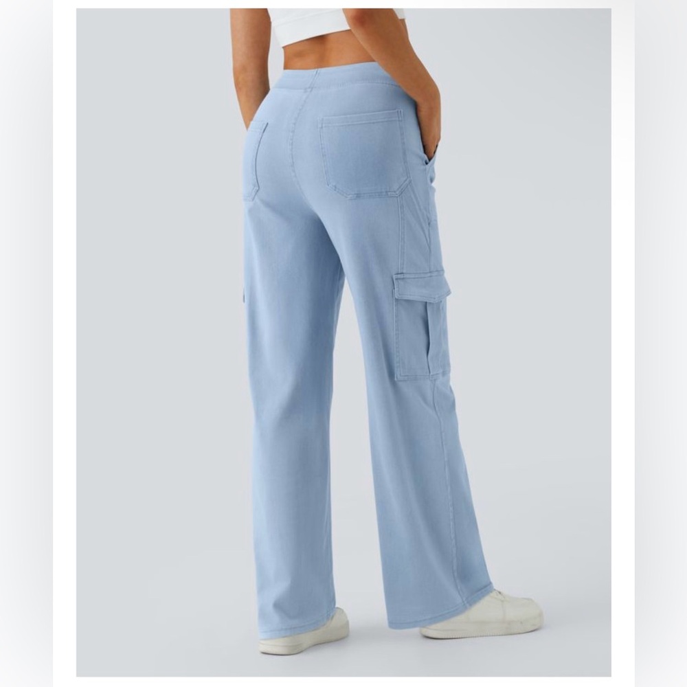 HALARA Light Blue Wide Leg Pants - Picture 3 of 4